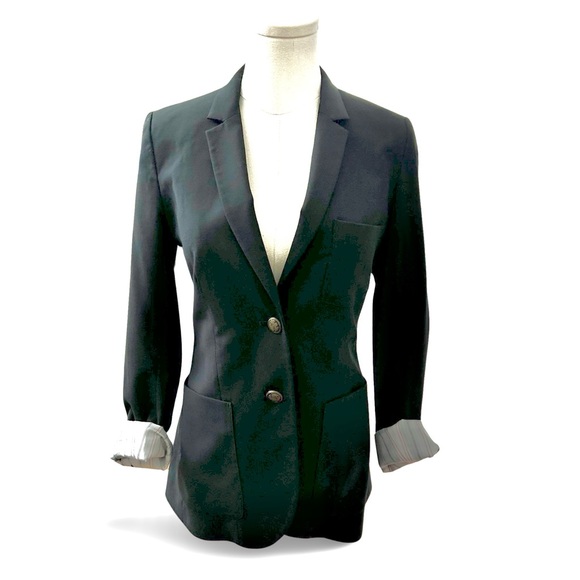 Women's Aritzia Talula Exeter Boyfriend Wool Blend Blazer in Black Size 2 - Picture 8 of 13